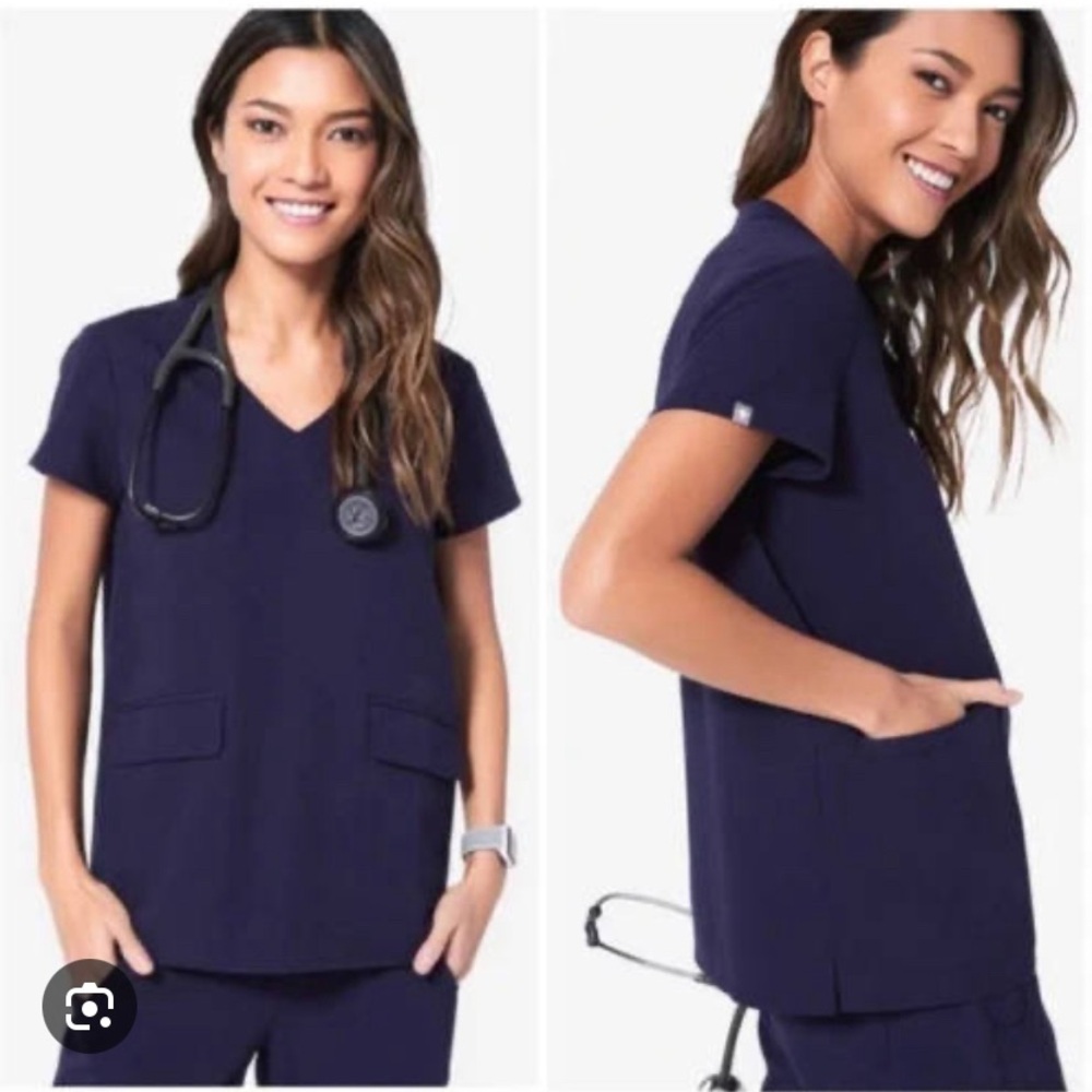 Figs navy scrub top